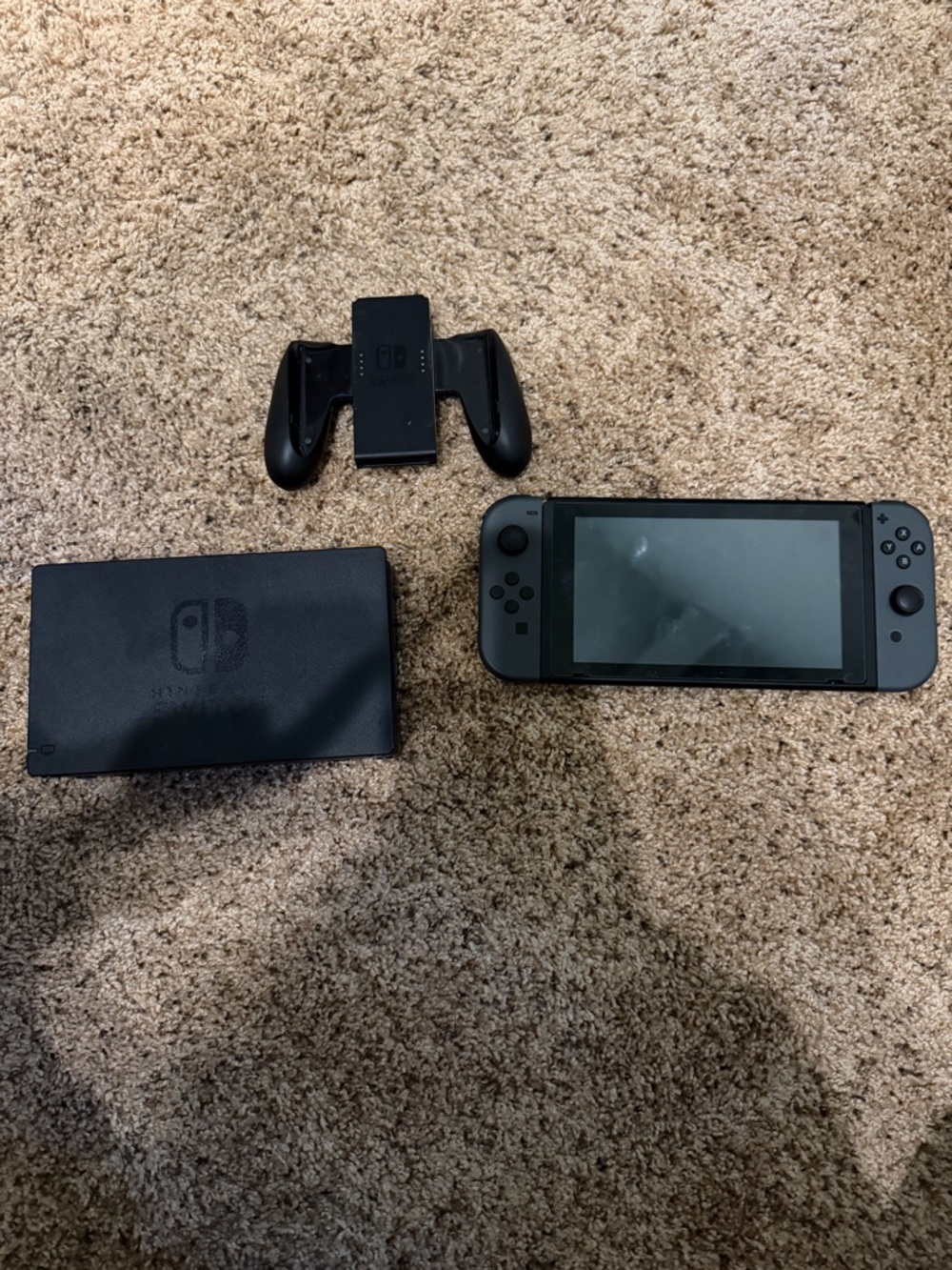 Nintendo Switch Console with Gray-Black Joy-Con and Dock